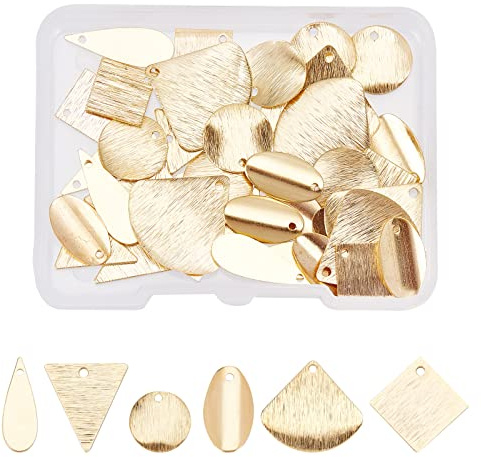 SUPERFINDINGS Gold Platin Rohlinge Anhänger Rack Plating Messing Anhänger Rhombus Dreieck Blatt Stanzrohlinge Charms Für Die Schmuckherstellung