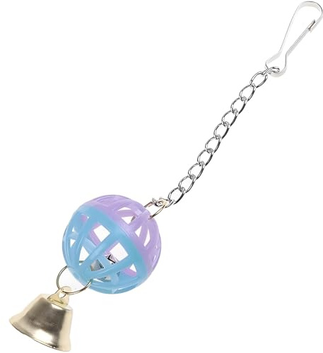 1 Stück Kletter-Spielzeug für Wellensittiche & Nymphensittiche – Vogelschaukel mit Glocke und Kugel aus Naturholz – Kau-Spielset für Papageien und Ziervögel (Zufällige Farbe)