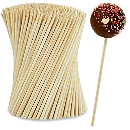 Relaxdays Cake Pop Sticks, 400 Stück, Bambus, 15 cm Länge, Lutscher | 15cm lange Lollipop Sticks, für Cake Pops & Lollies, Cake Pop Sticks