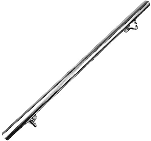 FINEUNAN Edelstahl Handlauf Geländer für Treppen Brüstung Balkon - Wandhandlauf Wandhalterung - Innen und Außen Handlauf Geländer Treppengeländer Edelstahl (110CM)