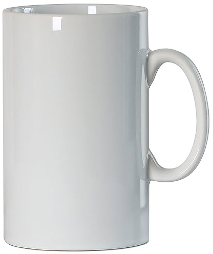 Smilatte 850ml Extra große Keramik Kaffeetasse, M017 Classic Porzellan Boss Super Gross Tasse Big Teetasse mit Griff für Büro und Zuhause, Weiß