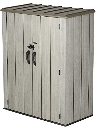 LIFETIME 60209 - Extrem widerstandsfähiger Außenschrank 136x70x172 cm UV100 | Der Geräteschrank bietet 1,51 m³ Stauraum, besteht aus verstärktem Kunststoff und lässt sich per Vorhängeschloss sichern.