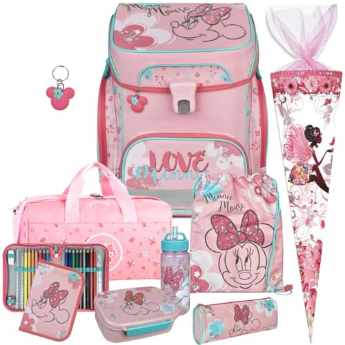 Minnie Mouse Schulranzen-Set EasyFit 9tlg. mit Sporttasche, Schultüte, Brotdose und Trinkflasche