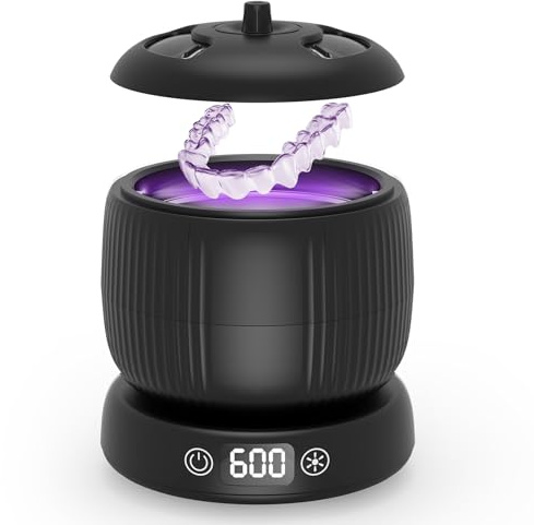 Morole Ultraschallreinigungsgerät, Ultraschallreiniger | 45000Hz | 200ML | Ultrasonic Cleaner Dental Pod mit UV-Lampe | für Zahnschiene, Retainer, Aligner, Zahnprothesen Zahnbürste und Schmuck