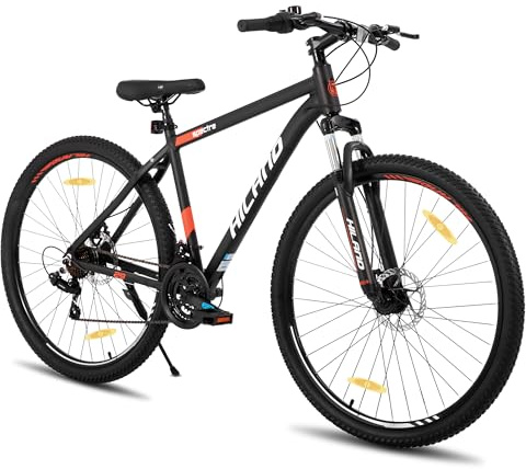HILAND 29 Zoll Mountainbike, Aluminiumrahmen 21 Gang Schaltung MTB mit Scheibenbremse Federgabel, Mountainbike für Männer Schwarz