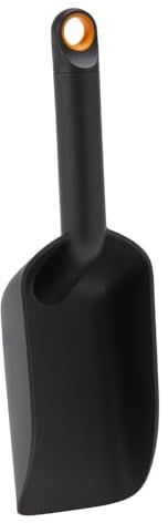 Fiskars Handschaufel mit extra hohem Rand, Länge: 29,1 cm, Kunstharz, Schwarz/Orange, 1071303