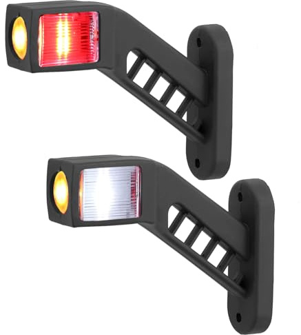 AUTOUTLET LED Begrenzungsleuchten Anhänger, 2PCS Positionsleuchten 10-30V Wasserdicht, Seitenleuchten mit Dual-E9-Mark & Silikon-Basis, Positionsleuchte Seitenmarkierungsleuchten für LKW PKW (140mm)
