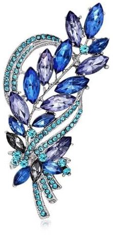 Vbvbip Elegante Naturbroschen-Kollektion für Damen - 6 Stile, darunter Blumen-, Baum- und geometrische Designs mit Edelsteinen, zum Valentinstag, zur Hochzeit oder zum täglichen Modeaccessoire