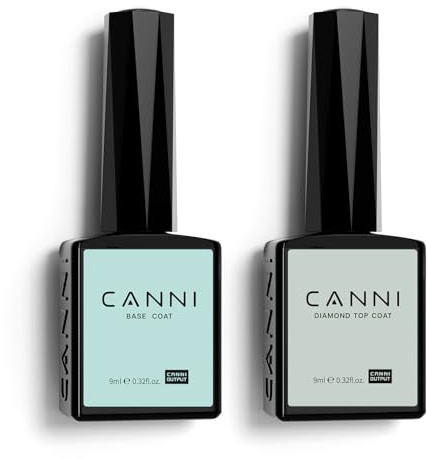 CANNI Hema Free Top Coat Gel UV Base Coat Set Gellack Gel Nagellack Unterlack & Überlack Gel Polish Long Lasting No Wipe Tempered Top Coat Nail Art Starter Manicure Salon DIY at Home