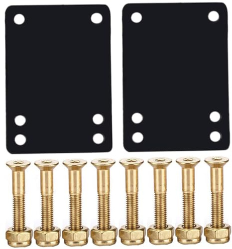 Whyzsjnclg Skateboard Riser Pads Longboard Bridge Dichtung Montage Ersatz Hardware -Schrauben für Roller Cruisers Gold Skate Bolts Set Set