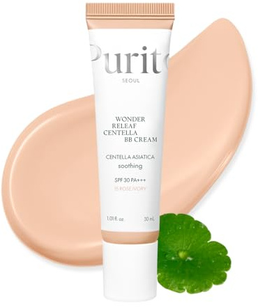 PURITO Wonder Releaf Centella BB Cream #15 für empfindliche Haut, 30 ml | Vegane BB-Creme, getönte Foundation, tierversuchsfrei, natürliche Deckkraft, koreanische Hautpflege