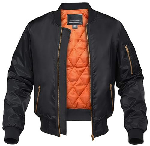 KEFITEVD Herrenjacke Winter Herren Bomberjacke Warm Lässig Übergangsjacke | Winddichte und Wasserabweisende Stepp Bomberjacke, mit Reißverschluss und Tashen, Retro Optik, Geeignet für Herbst und Winter