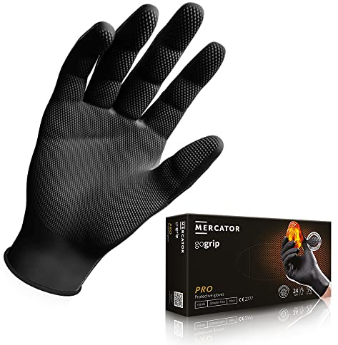 MERCATOR MEDICAL GoGRIP+ Nitrilhandschuhe, puderfrei, latexfrei, Diamanttextur L - 50 pièces