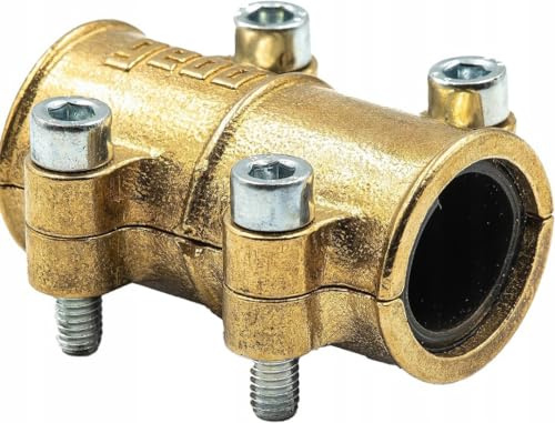 Gebo Rohrschelle 15 mm DVGW - Dichtschelle aus Messig mit EPDM-Gummidichtung - Schelle für die Reparatur von Kupferrohr - Reparaturschelle Wasserleitung Sicher für Trinkwasser