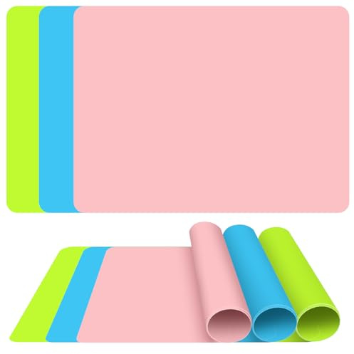 Malunterlage für Kinder A3 Silikonmatte Bastelunterlage Schreibunterlage | 40x30cm Silikonmatte für Kinder zum Malen, Basteln, Kneten, Rutschfest & Abwaschbar Bastelmatte für Handwerk, Schule, Zuhause