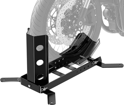 Wiltec Motorradständer bis 450kg Ø14-21, einstellbare Motorradwippe aus Stahl, Montageständer für Vorder- und Hinterrad