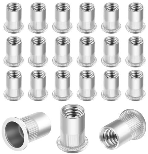 Nietmuttern M6 & M8 Gewindenieten Blindnietmuttern Nietmutter Edelstahl 80 Stück Runde Flachkopf Gewinde Rivet Nutsert Einnietmuttern Senkkopf Hülsenmutter Verwendet für Metallplatten