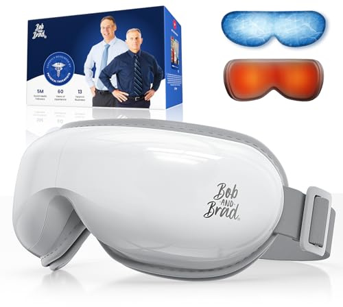 Bob and Brad EyeOasis 3 - Augenmassagegerät Weiß mit Wärme und Kälte, Kompression Massage und Musik, Augen Massagegerät Augenmaske für strapazierte/trockenen Augen, Geschenke für männer frauen