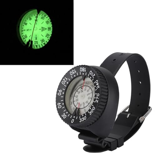BuyWeek Tauchkompass Handgelenk Kompass, wasserdichte Nachtsicht ABS Plexiglas Professionelle Armband Kompass für Tauchen Wandern Camping