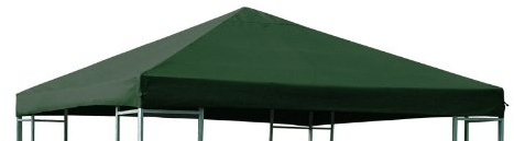 DEGAMO Ersatzdach Dachplane für Pavillon 3x3 Meter, Farbe grün, wasserdicht beschichtet