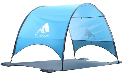 Strandmuschel mit UV-Schutz UPF 50+ – Tragbares Beach Canopy & Sonnenschutz für Strand, 360° Belüftung, 4 Sandsäcke, Doppelte Taschen, Heringe & Seile (270×165×158 cm)