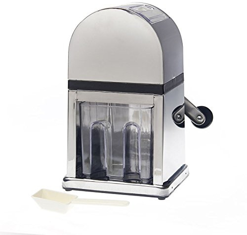 KATSU Manueller Eiszerkleinerer Ice Crusher mit Eiswürfelschale und Schaufel für Cocktails und Smoothies, Rostfreier Stahl 769008