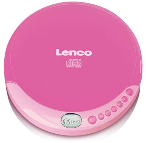 Lenco CD-011PK - CD-Player - Auch für Kinder - Discman - Tragbar | CD-011 - CD Spieler - CD Walkman - Mit Kopfhörern und Micro USB Ladekabel - Pink