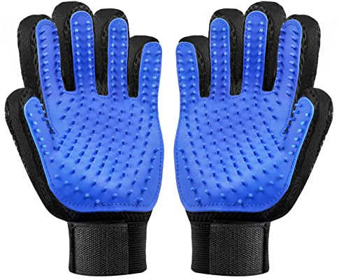 flintronic 2 Stück Haustier Handschuh Bürste, Handschuh Katzen Handschuhe für Haustiere Fellpflege, Beide Hände Katzenhandschuh für Kurzhaar und Langhaar（Universell für Katzen und Hunde）