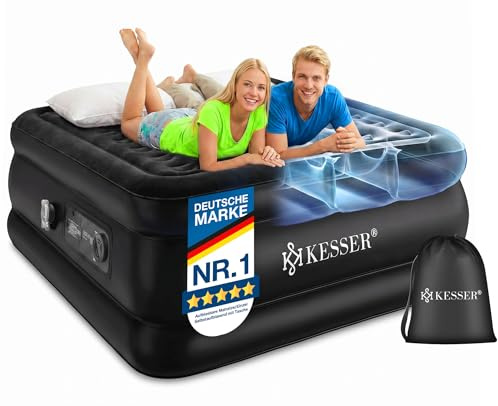 KESSER® Aufblasbare Matratze Luftbett Selbstaufblasend Gästebett mit eingebauter elektrischer Pumpe, Luftmatratze für Camping oder Heimgebrauch Mit Tasche, geeignet für 1 Person - 203 x 95 x 51cm