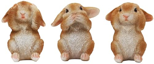 Irayin Kaninchen Deko, Statue Figure, Nicht Gucken, Nicht Zuhören, Nichts Sagen, Kaninchen Symbolisiert Geburt Neuen Lebens, Hasen Dekoration für Garten, Wohnzimmer, Büro, Schlafzimmer