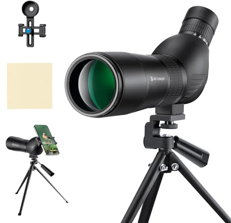 K&F Concept 20-60X60 Telescope Monokular Fernglas zur Vogelbeobachtung | 45° Einstellbares Hi-Level-Zylinder-Fernglas, mit Handy-Clip, Stativhalterung und Aufbewahrungstasche