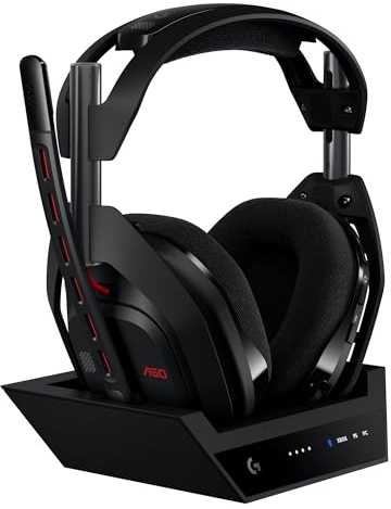 Logitech G Astro A50 LIGHTSPEED, Kabelloses Gaming-Headset + Basisstation (5. Generation), PRO-G GRAPHENE, 3-System-Umschaltung, USB-C, Xbox, PS5, PC/Mac, Nintendo Switch/Switch 2, Bluetooth - Schwarz