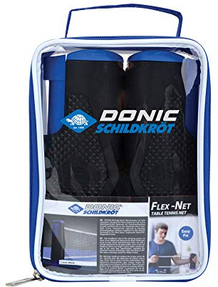Donic-Schildkröt Tischtennisnetz Flex-Net, selbstspannendes Nylonnetz mit Aufrollmechnismus, für Tischbreiten bis zu 175cm, max. Plattenstärke 4,0cm