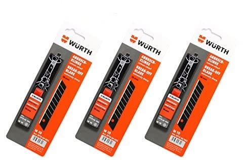 Würth 30x Abbrechklingen 18mm extrem scharf zu je 3x zu je 10 Stück im Schiebespender für Würth Cutter-Messer