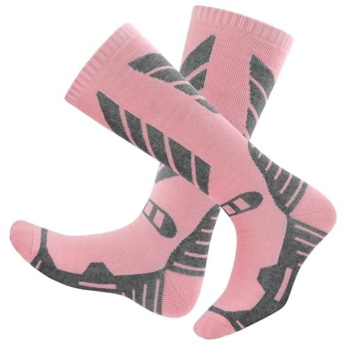 wanchel Merinowoll-Skisocken - 2 Paar knielange Skisocken, winterwarme Snowboard-Thermosocken, Kälteschutzsocken für Herren Damen