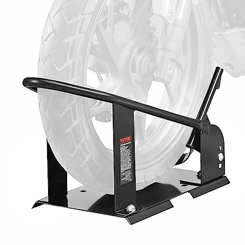 VEVOR Motorrad Radkeil, 816,5 kg Kapazität Radhalter, Hochleistungsstahl Motorrad Vorderradständer mit 3 verstellbaren Löchern, für 381–533,4 mm Off-Road Motorräder, Standard Motorräder