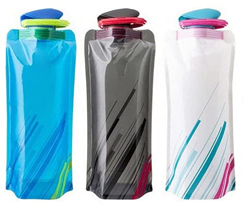 YoMaris Unisex Adult 700ML Faltbare Set von 3 mit CE, ROHS Zertifikate, Zusammenklappbare Flexible Wiederverwendbare Wasserflasche zum Wandern, Abenteuer, Reisen