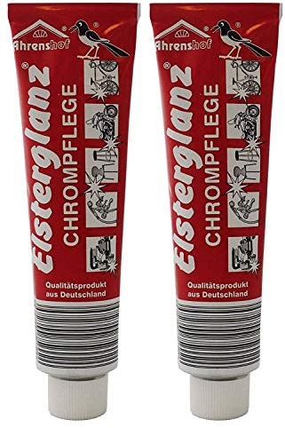 2x 150ml Elsterglanz Original Chrompflege, Chromreiniger, Chrompolitur eignet sich besonders für Chrometeile an Auto und Motorrad.