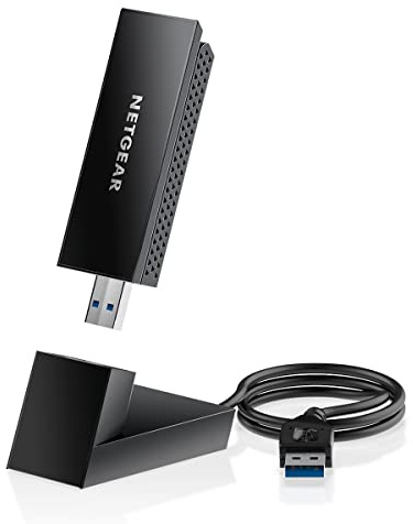 NETGEAR Nighthawk WLAN USB Stick für PC, WiFi 6E, Bis zu 3 Gbit/s, A8000 | USB 3.0 WLAN Adapter, Kompatibel mit Windows 10 & 11, Funktioniert mit Jedem Router, Einfache Einrichtung, Tri-Band, AXE3000