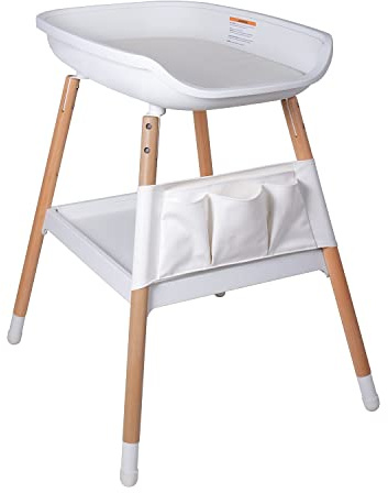 Beberoad Wickeltisch für Babys, Wickeltisch mit großen Aufbewahrungsfläche und Wasserdichte Hängetasche, Höhenverstellbar, Wickelkommode, Wickelregal, Wickelregal für Babys und Kleinkinder bis 11kg