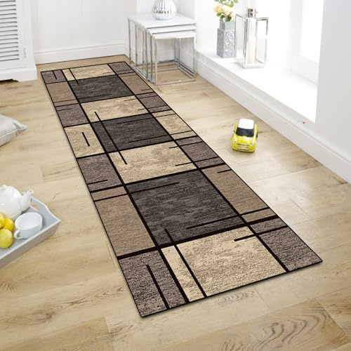 WTHYGB Teppich Läufer Flur, Küchenläufer 60x150cm rutschfest Waschbar | Bettvorleger für Waschküche, Vorzimmer, Schlafzimmer Küche und Wohnzimmer, Carpet Beige