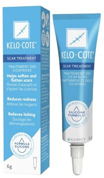 KELO-COTE Silikon-Narben-Gel 6g für chirurgische Narben, erhabene, wulstige Narben wie hypertrophe Narben und Keloide, Verbrennungen, Verletzungen, Kaiserschnitt