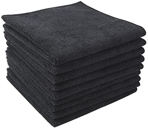 VIVOTE Mikrofasertücher schwarz Spüllappen Küchenlappen Putzlappen 30x30cm | super saugfähig und dick Haushalts Reinigungstücher Küche Putztücher Mehrzweck Staubwischen 9 Stück