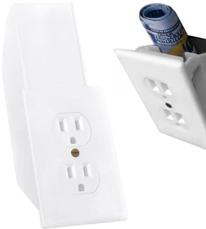 GjnjfdF Versteckter Wandsteckdosen-Safe,Wandsteckdosen-, Sichere sichere Steckdose mit Aufbewahrungslösung mit Schlüsselschloss, Wand-Geldverstecke, sichere Verstecke, vielseitiger Safe für Schmuck,