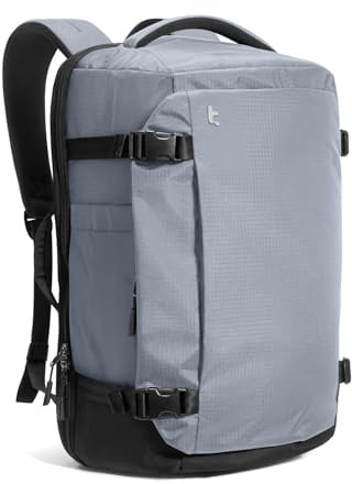 tomtoc 40L Reiserucksack, TSA-freundlicher Handgepäck Rucksack, Wasserdichter Rucksack Handgepäck Flugzeug, Leichter Business Laptop Rucksack Herren Damen für 17,3 Zoll, Großer Weekender-Tagesrucksack