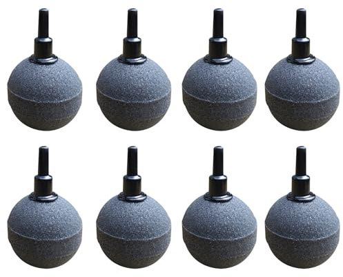 Eterspr 8 Stück Aquarium Luftstein Ball, Aquarium Luftausströmer, Aquarium Luftstein, 4mm / 8mm Schlauch Anschließbar, für Teiche, Aquarien und Fisch Tank