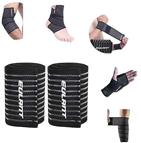 EULANT 2 Pcs Bandage 90cm, Elastikbinden/Ellbogenbandage/Elastisch Handgelenk/Knie Kompressionsbandage/Knöchel Stützbandage