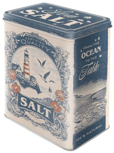 Nostalgic-Art Retro Vorratsdose L, 3 l, Sea Salt – Geschenk-Idee für die Küche, Große Blech-Dose für Salz, Vintage Design