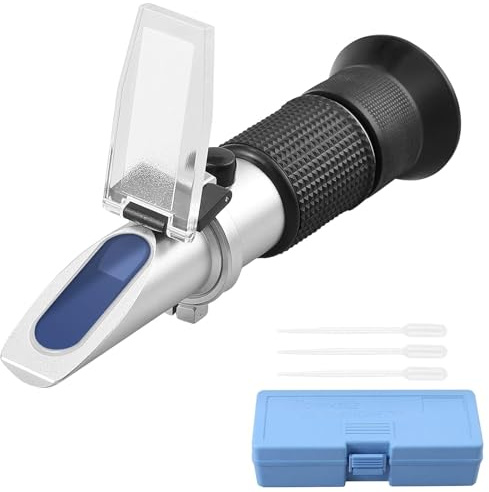 Proster Brix Refraktometer 0-80% Zucker Refraktometer Handrefraktometer | mit ATC - 3 Pipetten mit Temperaturkompensation - Zuckergehalt messen für Obst, Fruchtsaft, Marmelade, Saucen und Getränke