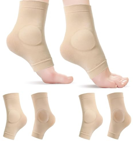 Modixun 2 Paar Knöchelschutz-Socken mit Gel-Pad, Malleolar gepolsterte Ärmel Skate-Socken für Eiskunstlauf, Roller, Ski, Hockey, Stiefel, Stütze, Knöchel-Unterstützungspolster, Knöchel